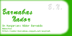 barnabas nador business card