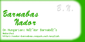 barnabas nador business card